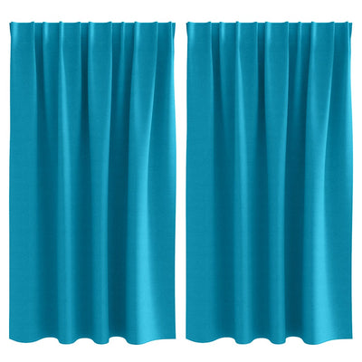 VidaXL rideaux occultants avec anneaux 2 pcs turquoise 140 x 140 cm