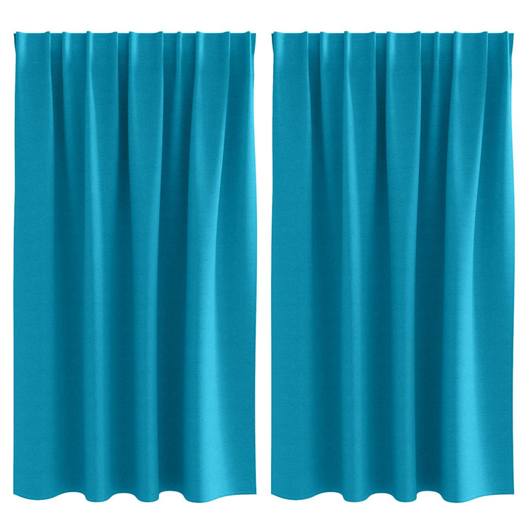 VidaXL rideaux occultants avec anneaux 2 pcs turquoise 140 x 140 cm