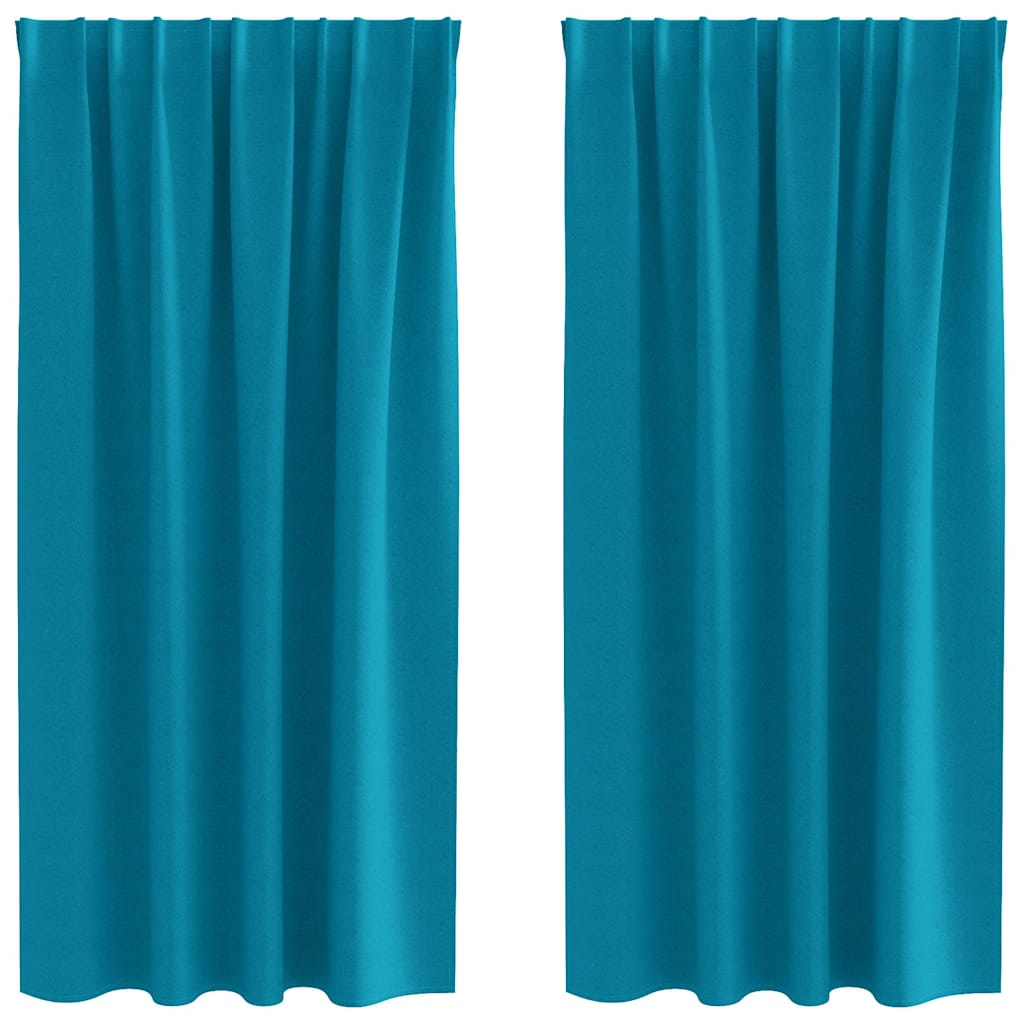 Vidaxxl rideaux occultants avec anneaux 2 pcs turquoise 175 x 140 cm