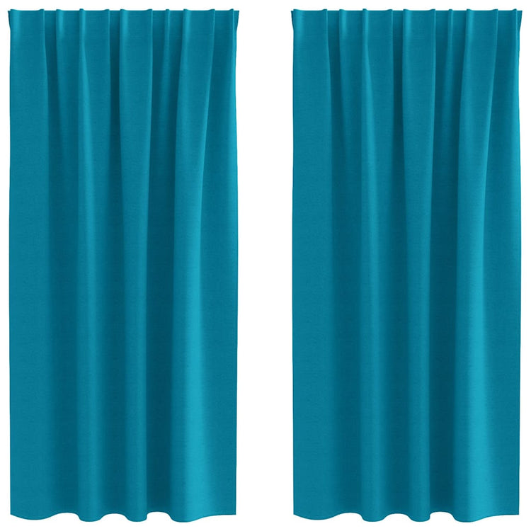 Vidaxxl rideaux occultants avec anneaux 2 pcs turquoise 175 x 140 cm