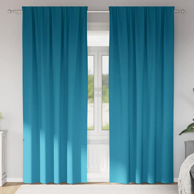VidaXL rideaux occultants avec anneaux 2 pcs turquoise 225 x 140 cm