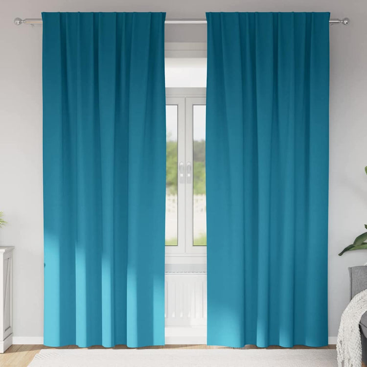 VidaXL rideaux occultants avec anneaux 2 pcs turquoise 245 x 140 cm