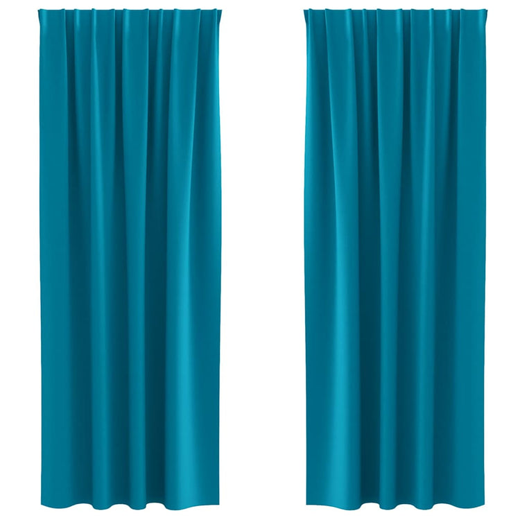 VidaXL rideaux occultants avec anneaux 2 pcs turquoise 245 x 140 cm