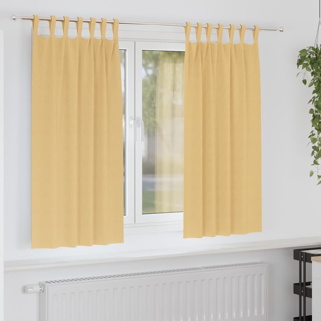Vidaxl rideaux occultants avec anneaux 2 pcs beige 175 x 140 cm