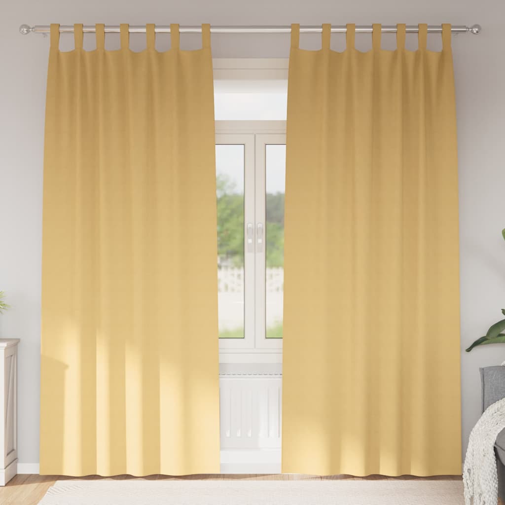 Vidaxl rideaux occultants avec anneaux 2 pcs beige 225 x 140 cm