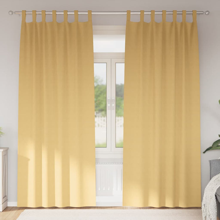 Vidaxl rideaux occultants avec anneaux 2 pcs beige 225 x 140 cm