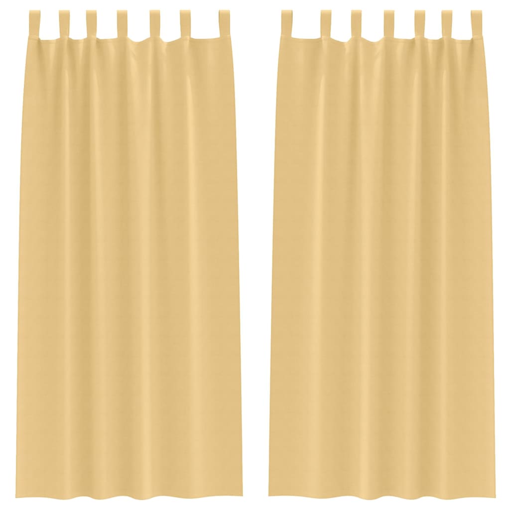 VidaXL rideaux occultants avec anneaux 2 pcs beige 260 x 140 cm