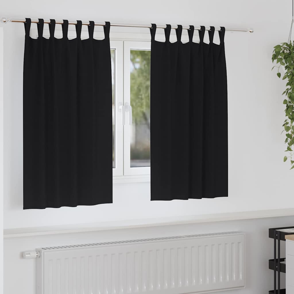 VidaXL rideaux occultants avec anneaux 2 pcs noir 140 x 140 cm