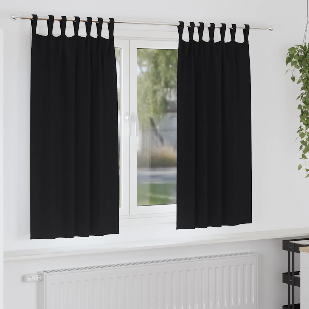VidaXL rideaux occultants avec anneaux 2 pcs noir 175 x 140 cm