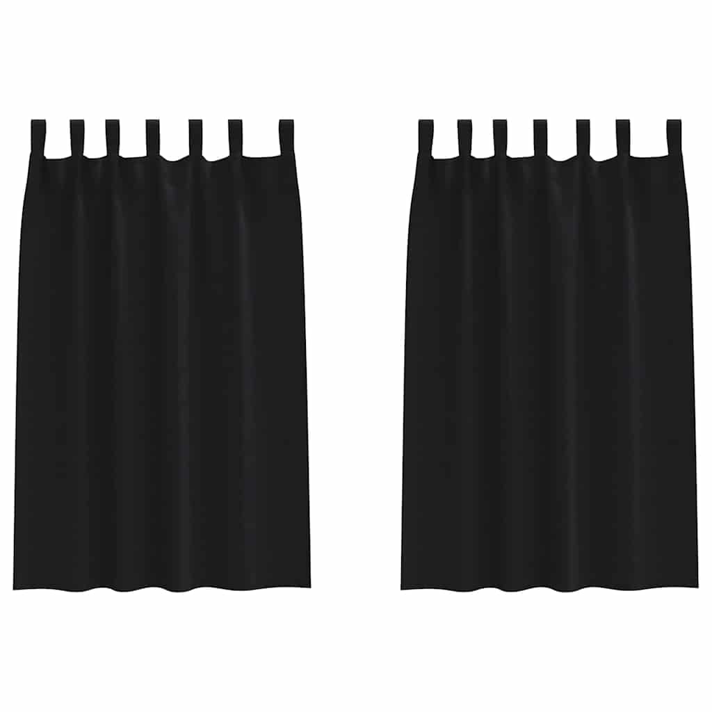 VidaXL rideaux occultants avec anneaux 2 pcs noir 175 x 140 cm