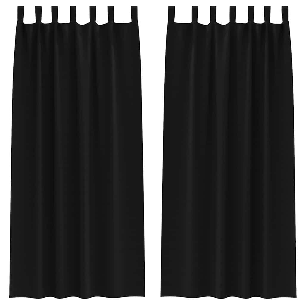 VidaXL rideaux occultants avec anneaux 2 pcs noir 245 x 140 cm
