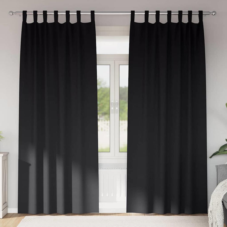 VidaXL rideaux occultants avec anneaux 2 pcs noir 260 x 140 cm