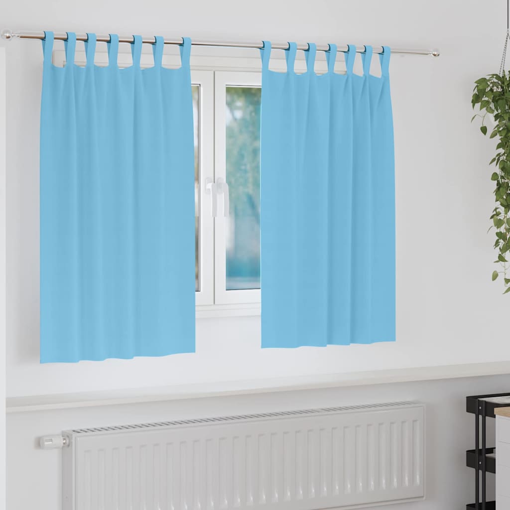 Vidaxl rideaux occultants avec anneaux 2 pcs bleu clair 140 x 140 cm
