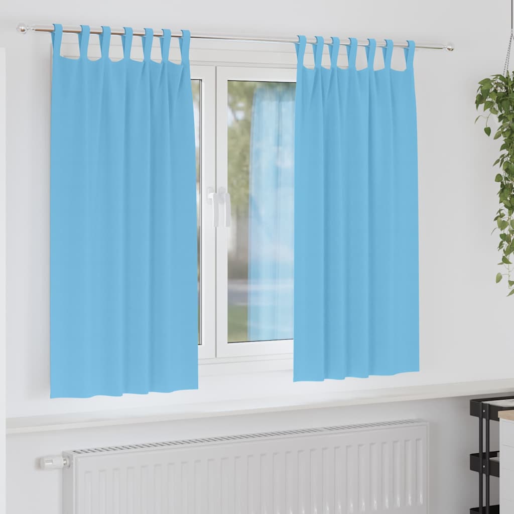 Vidaxl rideaux occultants avec anneaux 2 pcs bleu clair 175 x 140 cm