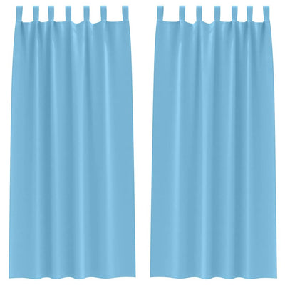 Vidaxxl rideaux occultants avec anneaux 2 pcs bleu clair 225 x 140 cm