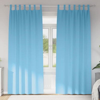 Vidaxl rideaux occultants avec anneaux 2 pcs bleu clair 245 x 140 cm