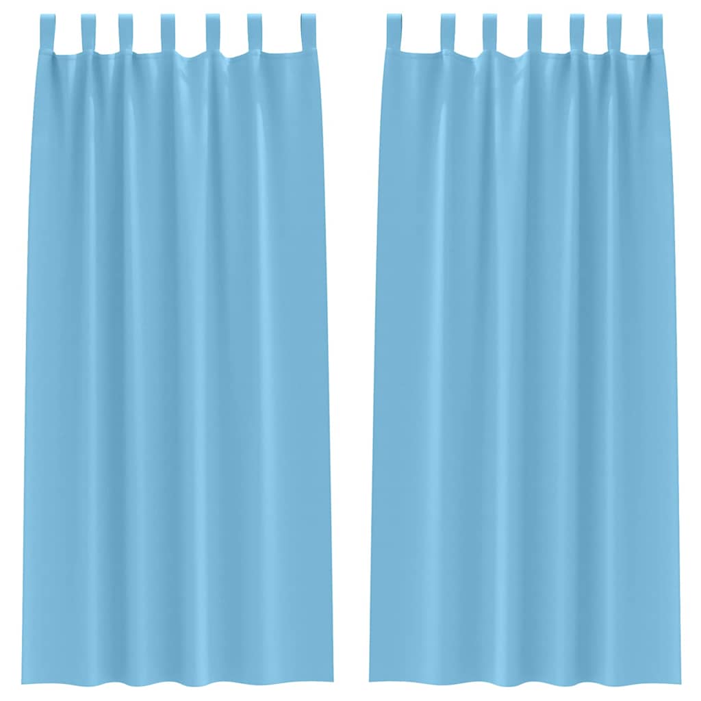 Vidaxl rideaux occultants avec anneaux 2 pcs bleu clair 245 x 140 cm