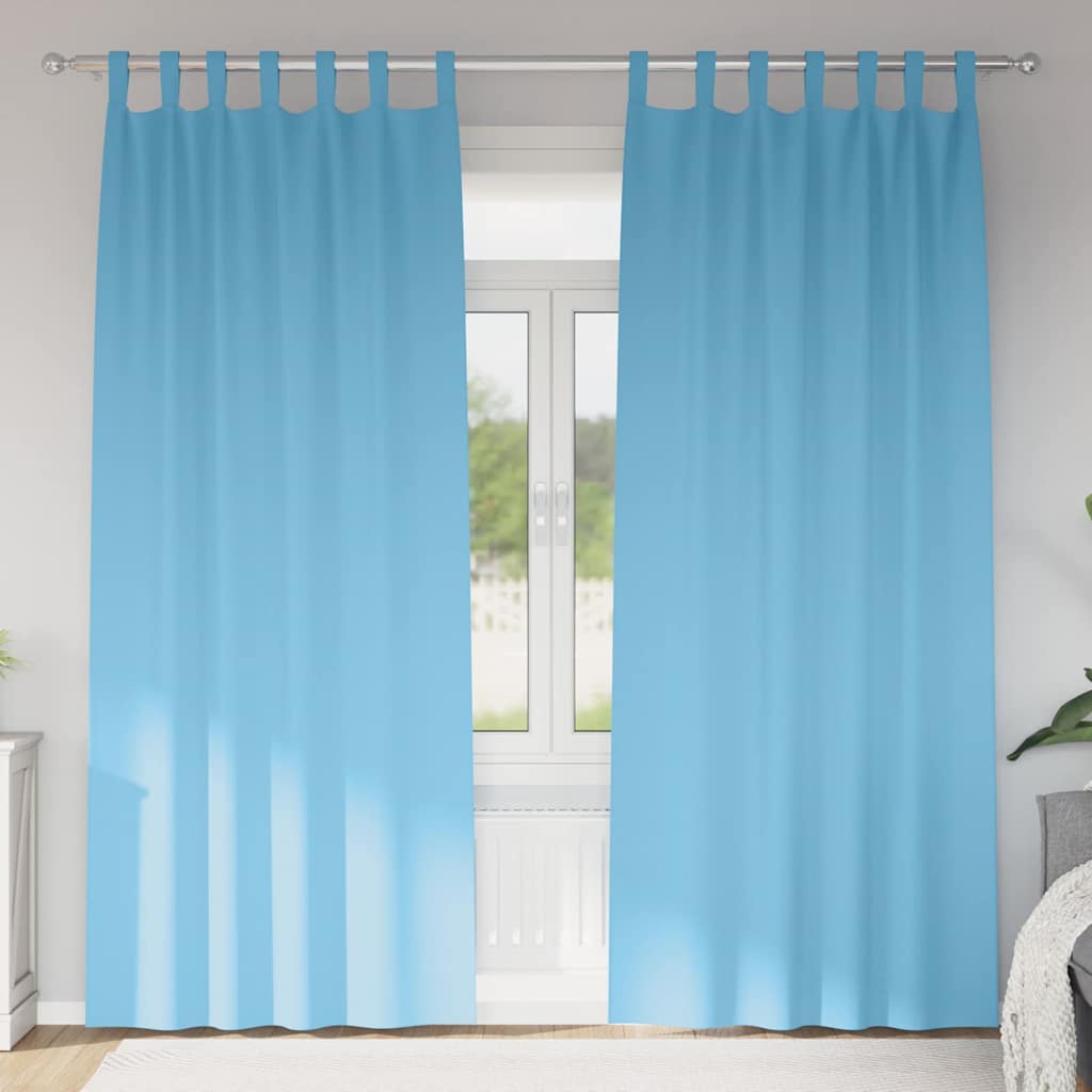 Vidaxl rideaux occultants avec anneaux 2 pcs bleu clair 260 x 140 cm