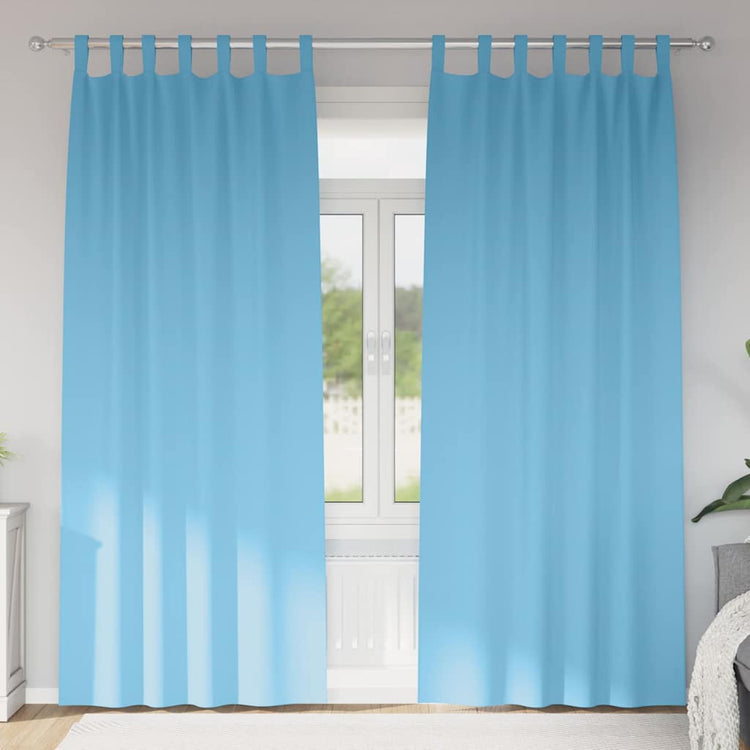 Vidaxl rideaux occultants avec anneaux 2 pcs bleu clair 260 x 140 cm