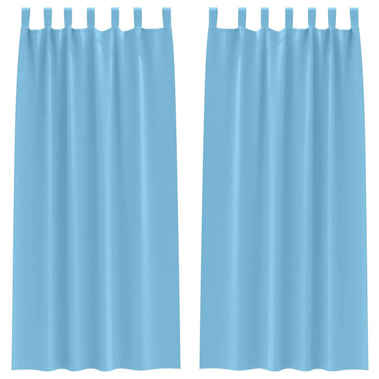 Vidaxl rideaux occultants avec anneaux 2 pcs bleu clair 260 x 140 cm