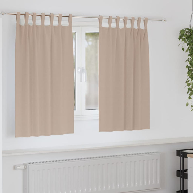 VidaXL rideaux occultants avec anneaux 2 pcs taupe 140 x 140 cm