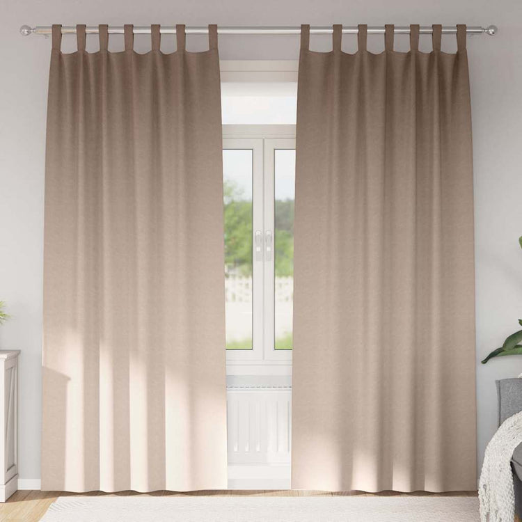 Vidaxxl rideaux occultants avec anneaux 2 pcs taupe 225 x 140 cm