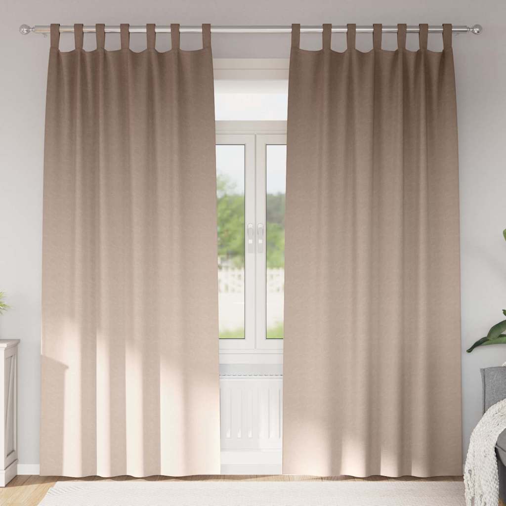 VidaXL rideaux occultants avec anneaux 2 pcs taupe 245 x 140 cm