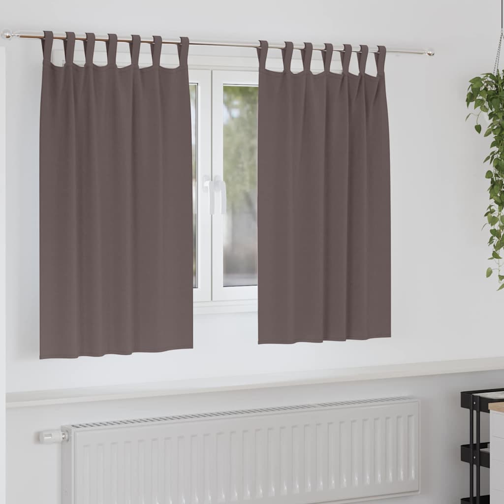 Vidaxl rideaux occultants avec anneaux 2 pcs marron foncé 140 x 140 cm