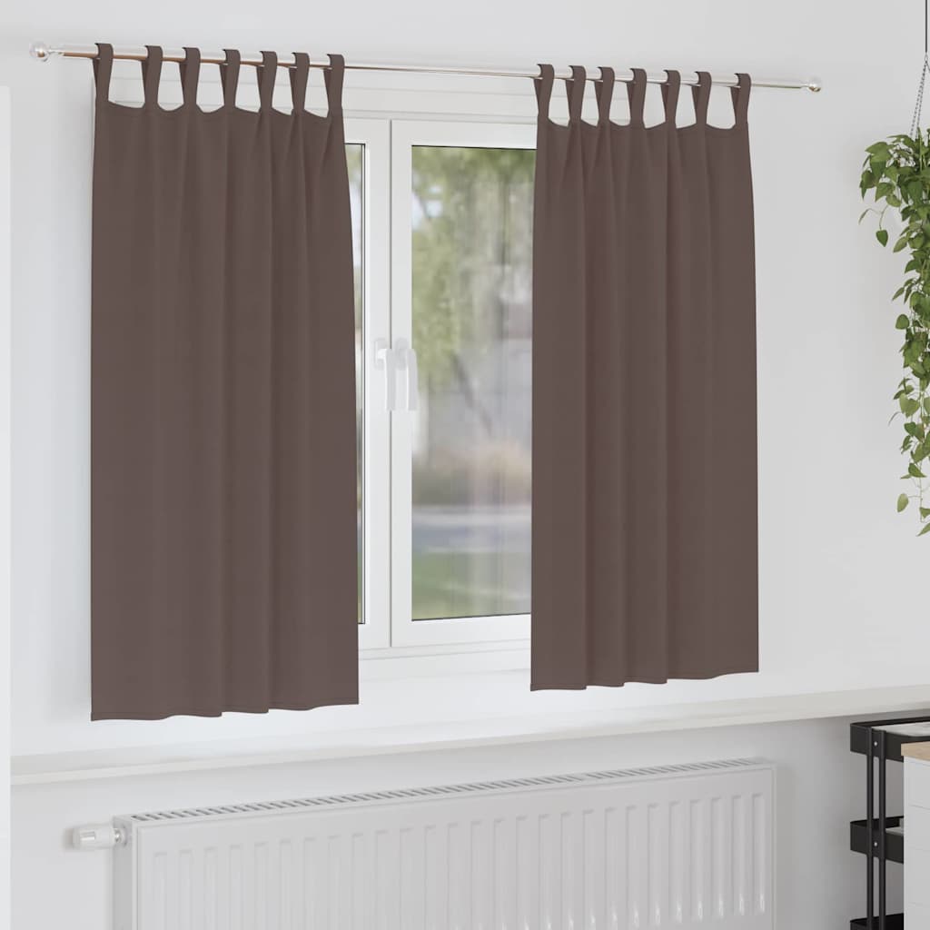Vidaxl rideaux occultants avec anneaux 2 pcs marron foncé 175 x 140 cm