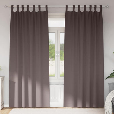 Vidaxl rideaux occultants avec anneaux 2 pcs marron foncé 225 x 140 cm