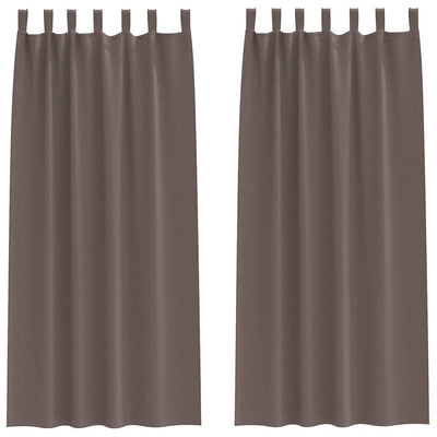 Vidaxl rideaux occultants avec anneaux 2 pcs marron foncé 225 x 140 cm