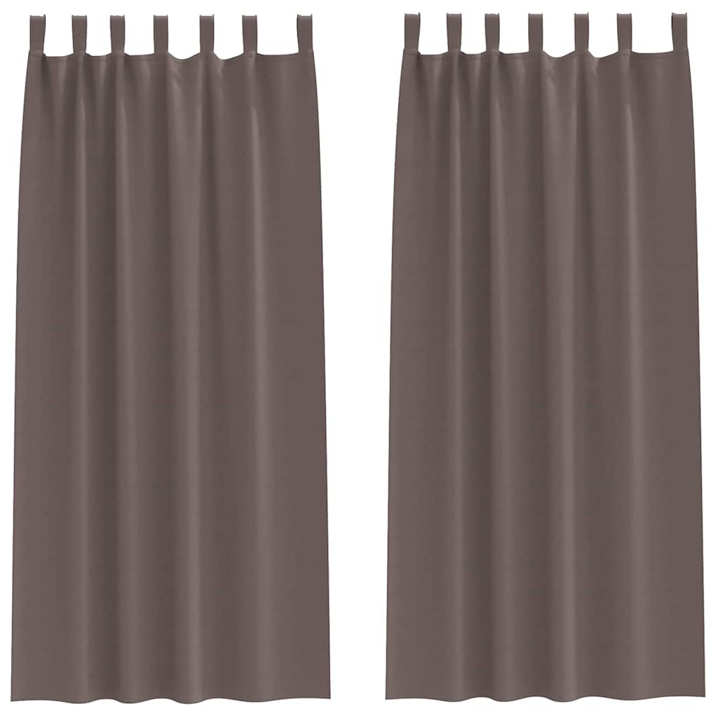 Vidaxl rideaux occultants avec anneaux 2 pcs marron foncé 245 x 140 cm