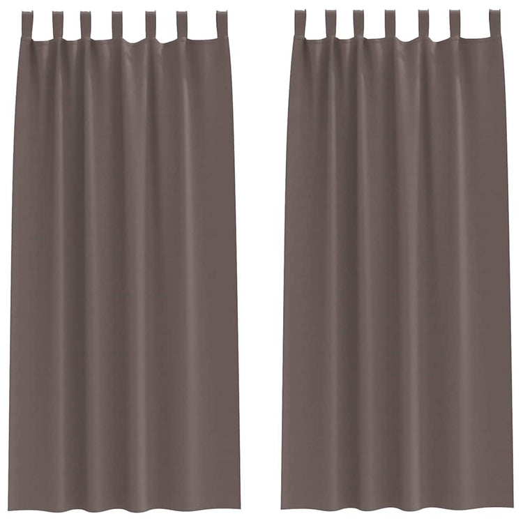 Vidaxl rideaux occultants avec anneaux 2 pcs marron foncé 245 x 140 cm