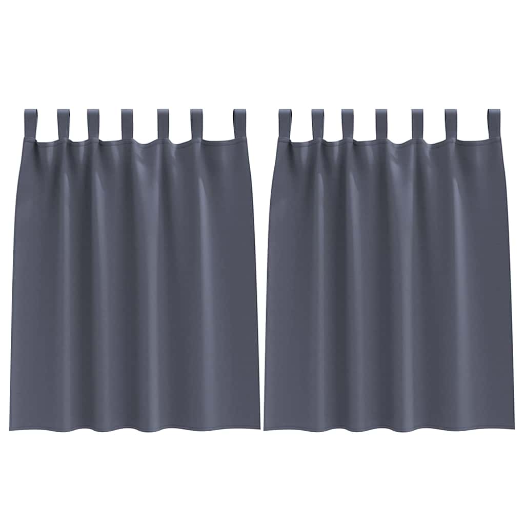 Vidaxl rideaux occultants avec anneaux 2 pcs anthracite 140 x 140 cm