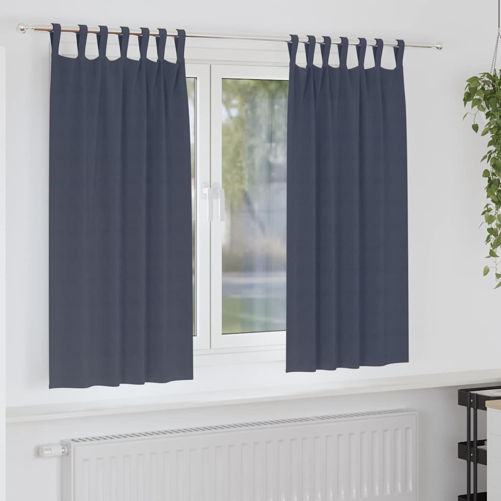 Vidaxl rideaux occultants avec anneaux 2 pcs anthracite 175 x 140 cm