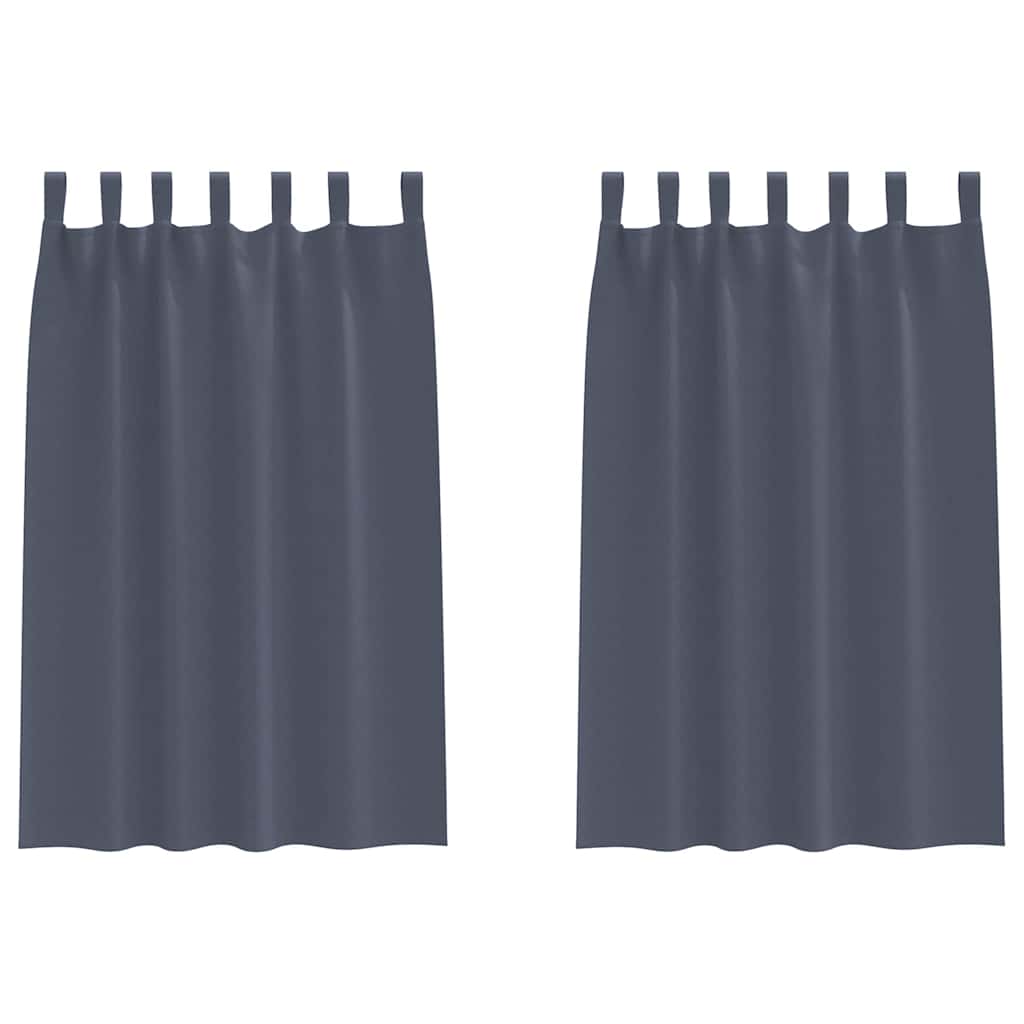 Vidaxl rideaux occultants avec anneaux 2 pcs anthracite 175 x 140 cm