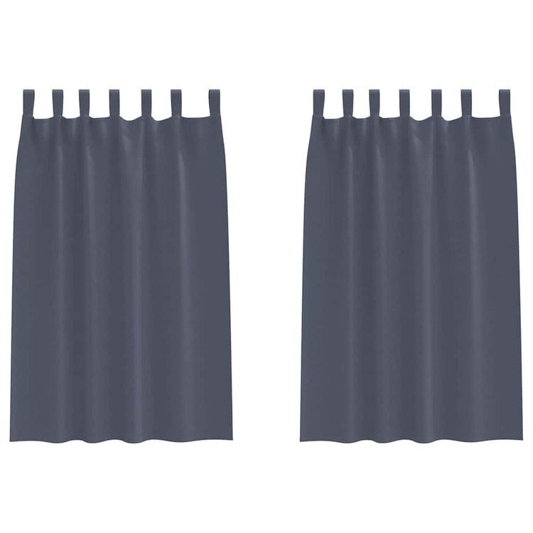 Vidaxl rideaux occultants avec anneaux 2 pcs anthracite 175 x 140 cm