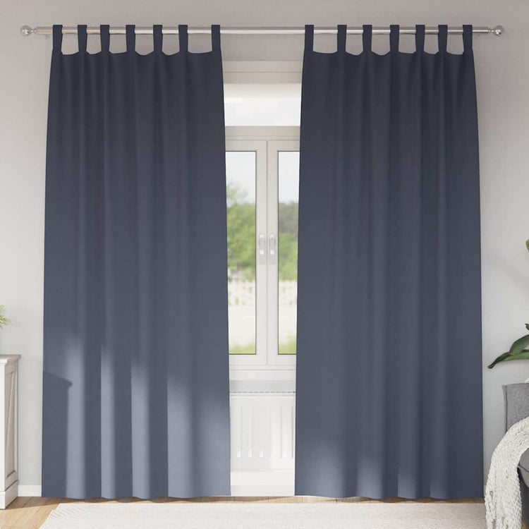 Vidaxl rideaux occultants avec anneaux 2 pcs anthracite 225 x 140 cm