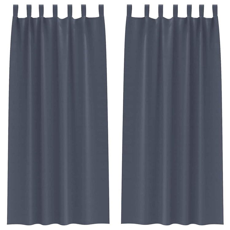 Vidaxl rideaux occultants avec anneaux 2 pcs anthracite 225 x 140 cm
