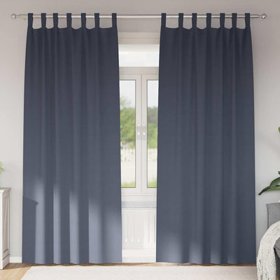 Vidaxl rideaux occultants avec anneaux 2 pcs anthracite 245 x 140 cm