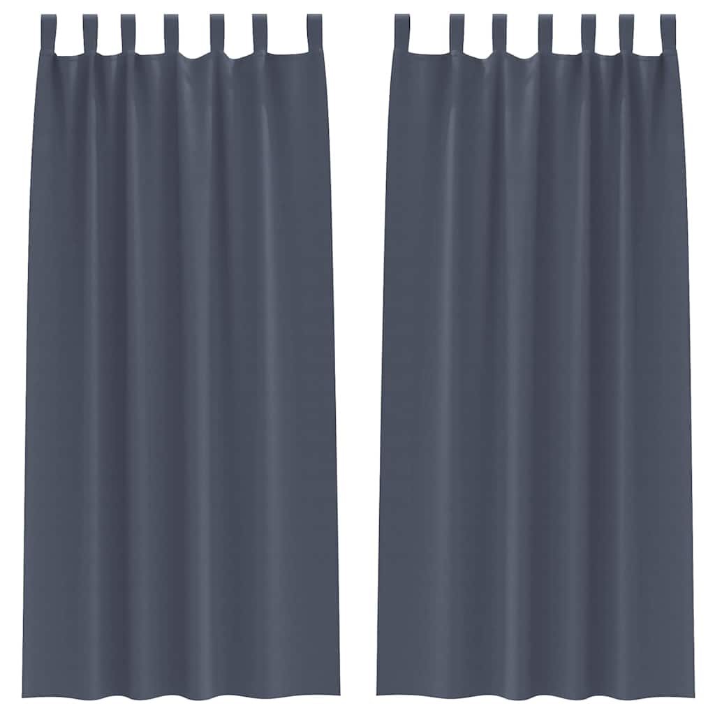 Vidaxl rideaux occultants avec anneaux 2 pcs anthracite 260 x 140 cm