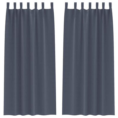 Vidaxl rideaux occultants avec anneaux 2 pcs anthracite 260 x 140 cm