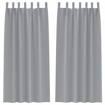 Vidaxxl rideaux occultants avec anneaux 2 pcs gris clair 225 x 140 cm