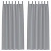 Vidaxxl rideaux occultants avec anneaux 2 pcs gris clair 260 x 140 cm