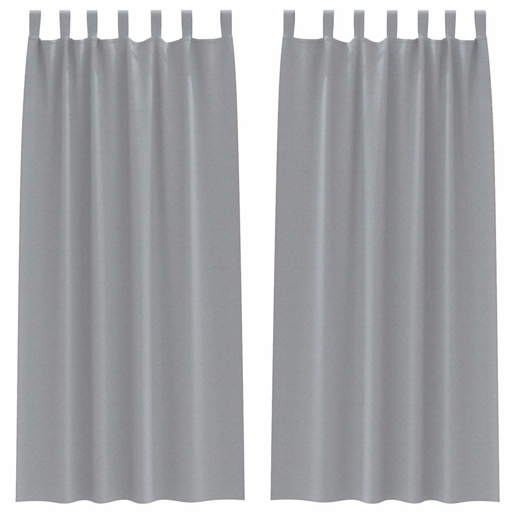 Vidaxxl rideaux occultants avec anneaux 2 pcs gris clair 260 x 140 cm