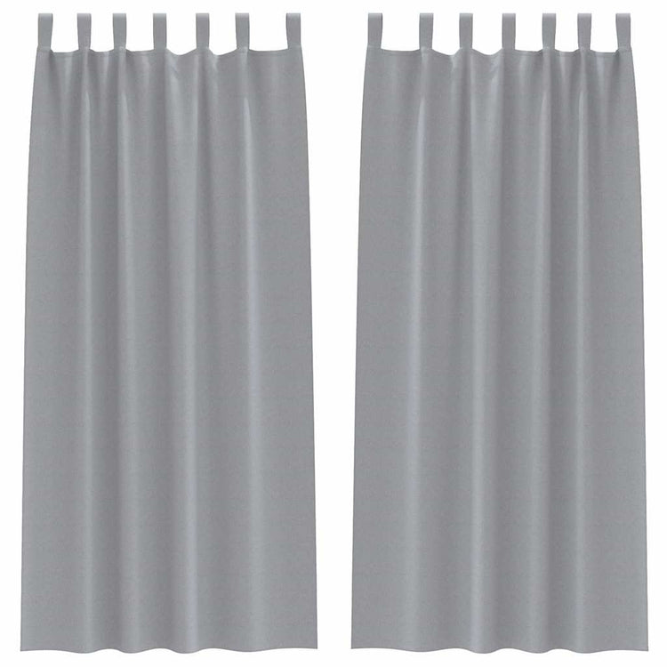 Vidaxxl rideaux occultants avec anneaux 2 pcs gris clair 260 x 140 cm