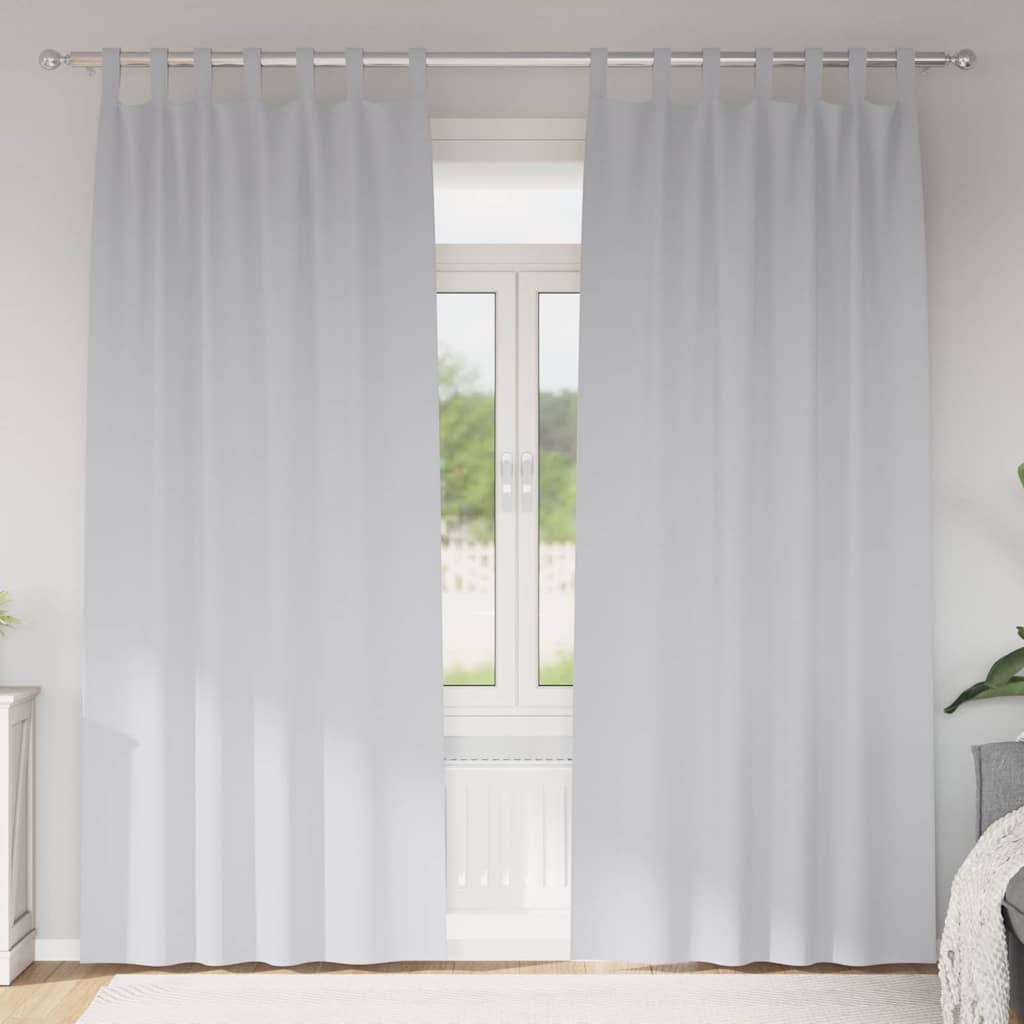 Vidaxl rideaux occultants avec anneaux 2 pcs gris pâle 245 x 140 cm