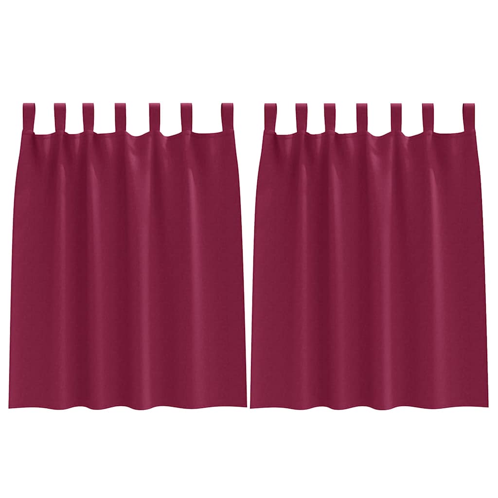 Vidaxxl rideaux occultants avec anneaux 2 pcs bordeaux 140 x 140 cm