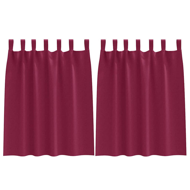 Vidaxxl rideaux occultants avec anneaux 2 pcs bordeaux 140 x 140 cm