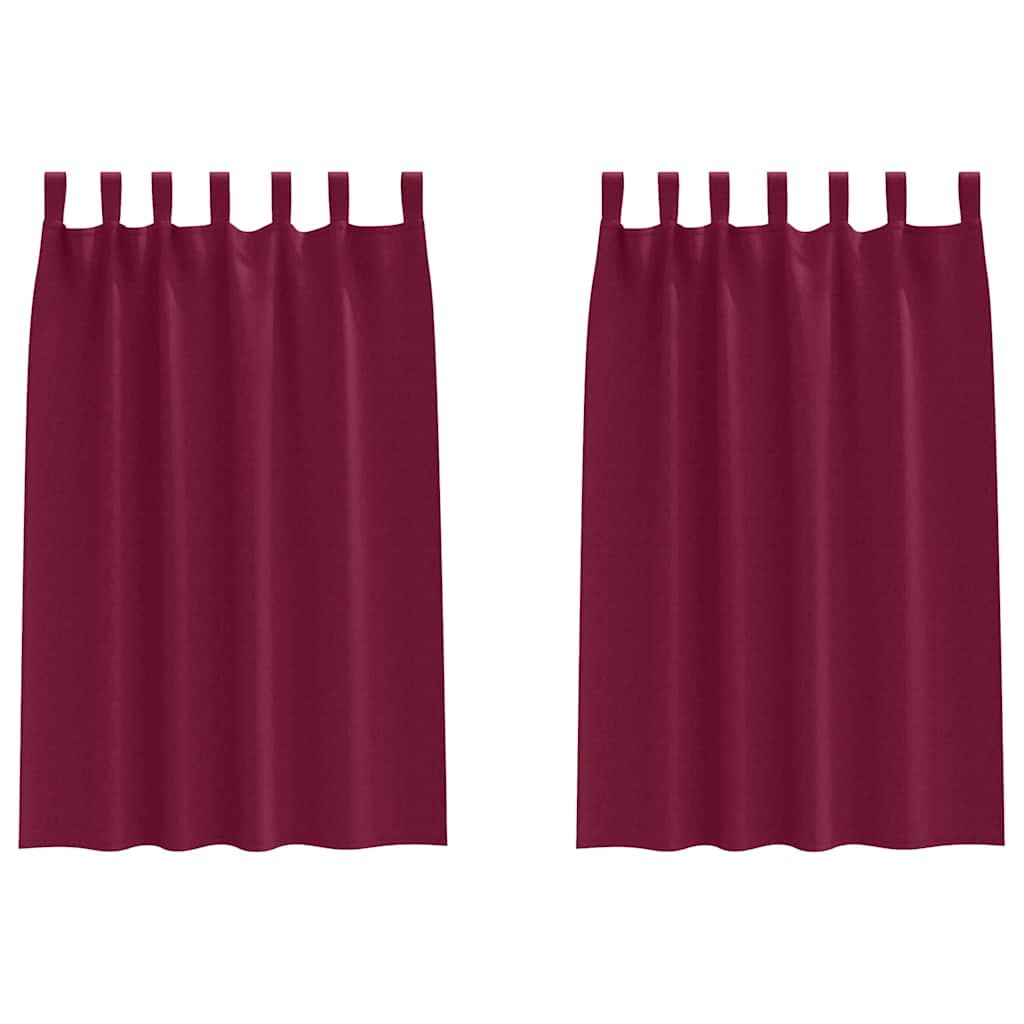 VidaXL rideaux occultants avec anneaux 2 pcs rouge vin 175 x 140 cm